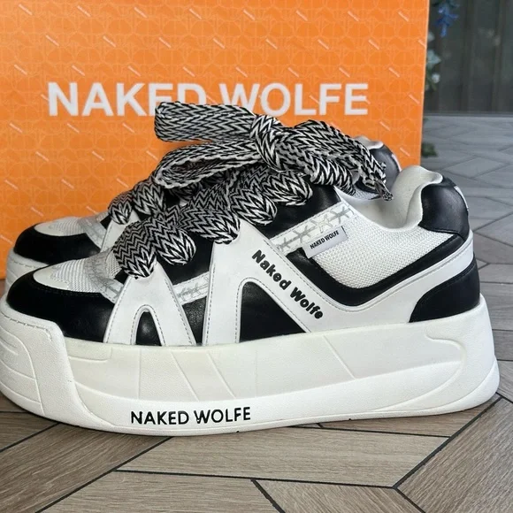 Original Naked Wolfe Black and White Unisex Sneakers - Picture 9 of 17